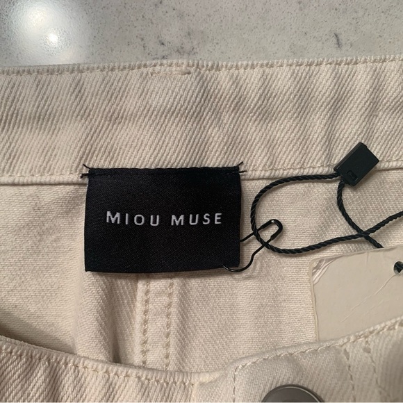 MIOU MUSE FRONT SLIT DENIM MAXI SKIRT NWT - SZ M - Picture 2 of 10